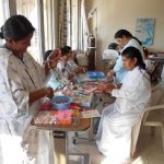 patients spend hours at the craft tables post surgery