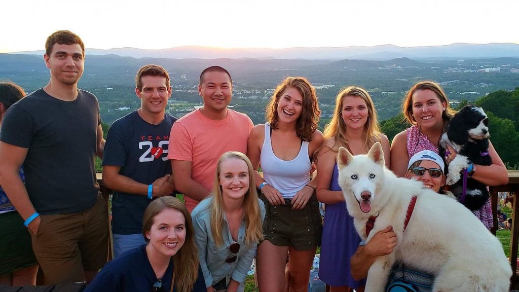 Residents explore C'ville at a favorite spot to watch the sunset on top of Carter's Mountain Orchard.