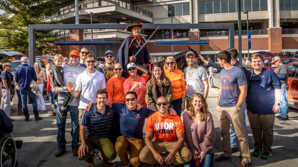 Pregame Celebration with the Cav Man on his horse at a UVA Football Game.