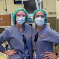 University of Virginia CRNAs take a moment together to smile.