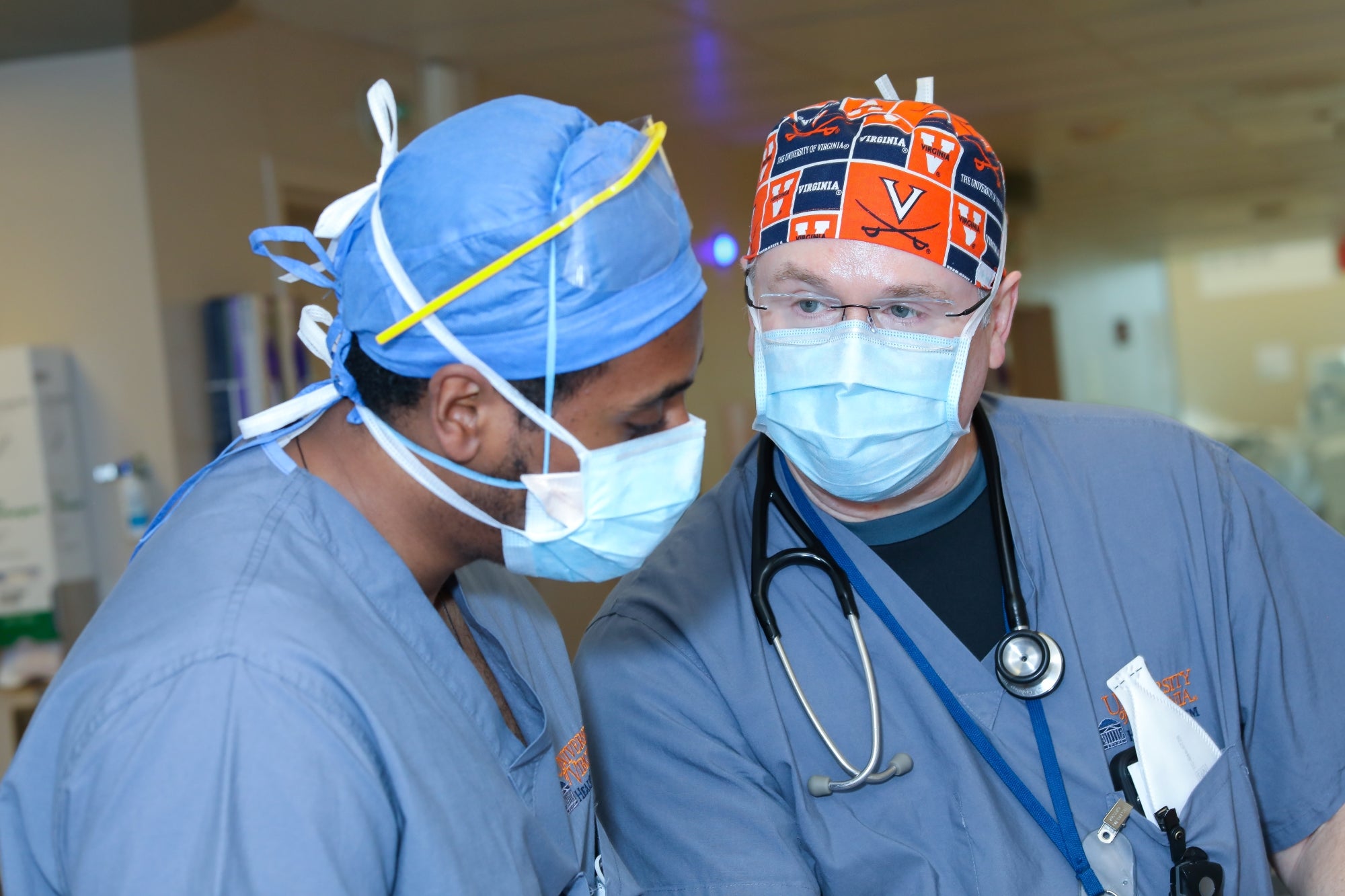 University of Virginia Anesthesia Doctor teaches the trainees
