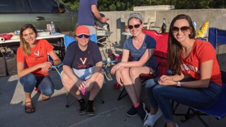 A UVA Football Tailgate starts a Cavs Game with smiles.