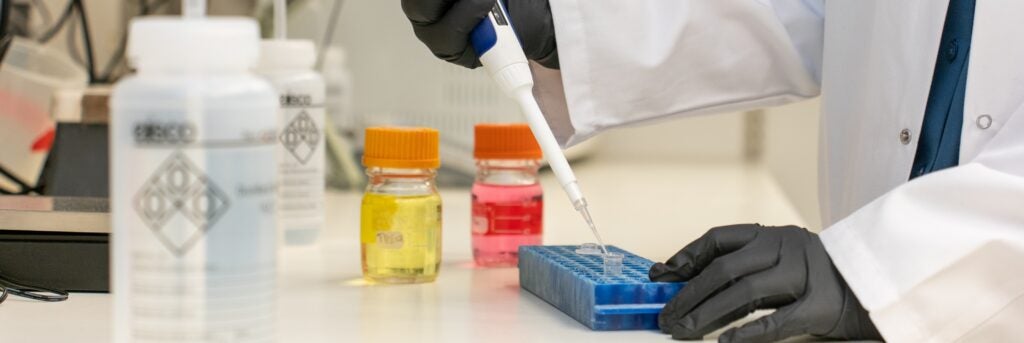 pipetting in lab
