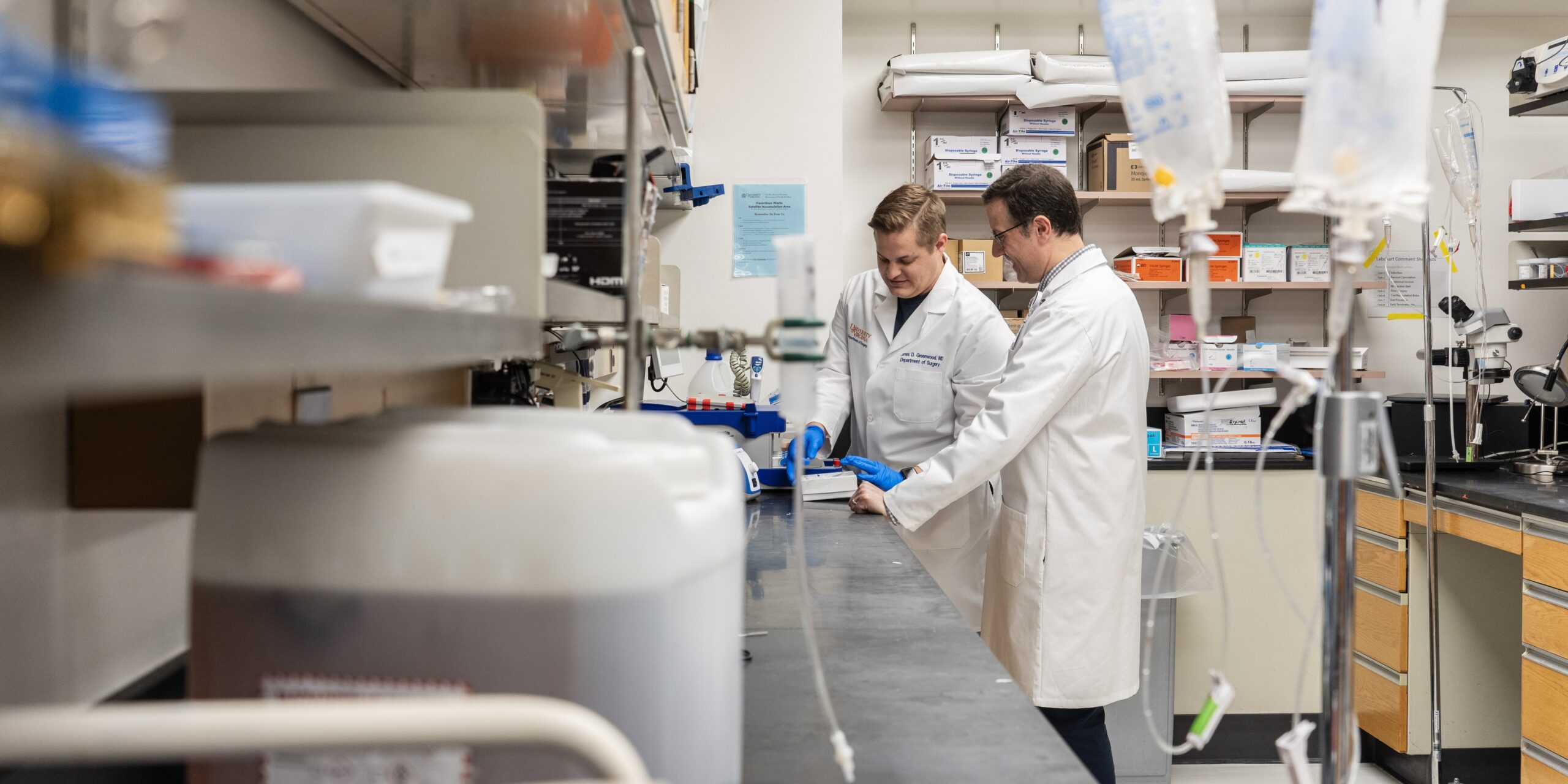 Researchers in a lab.