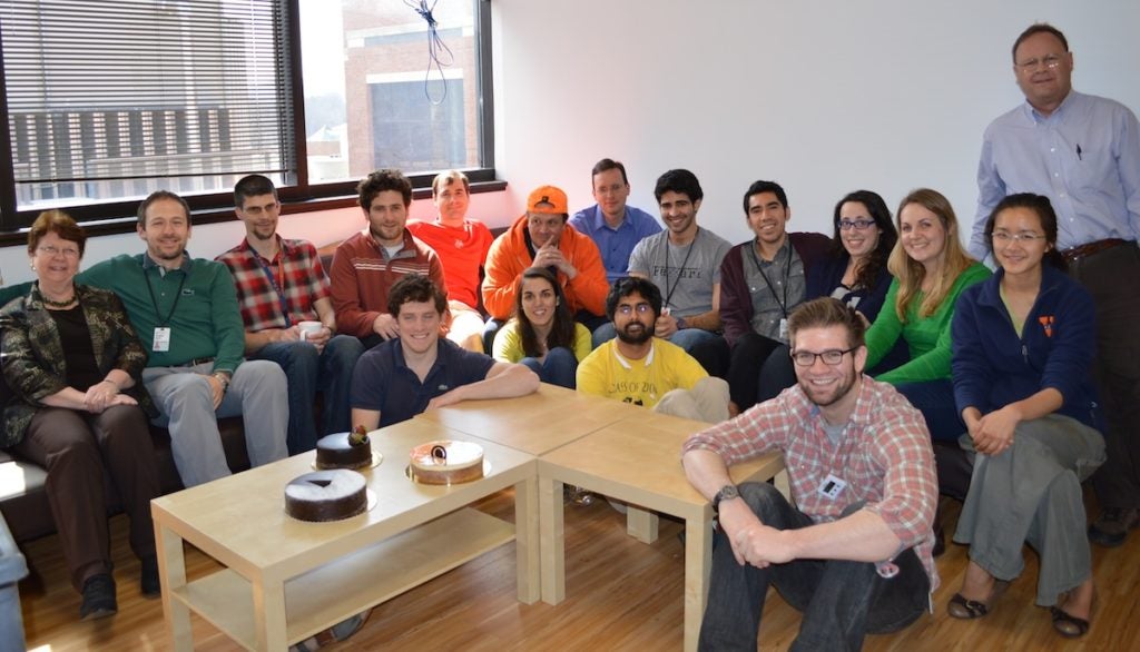 Group shot of UVA B.I.G researchers and students in the student lounge.