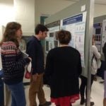 Picture of student poster presentation viewing at UVA symposium.