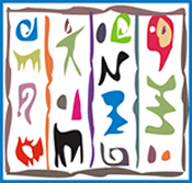 colorful Hieroglyphs in square box 