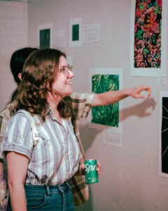 Guest with Art at Gallery