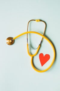 Stethoscope and Red Paper Heart