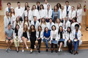 Group of student in their white coats