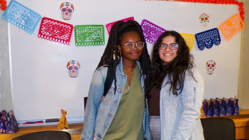 UVA Comprehensive Cancer Center team members gathered at the Dia de los Muertos celebration.