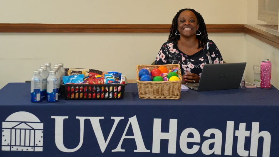 A team member from the UVA Comprehensive Cancer Center attend the R3: Rest, Reset, Restore – Stress Management Session.