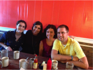 Lab Personnel at a restaurant