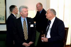 John Flood and Jack Marsh speaking during a break.