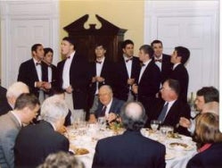 The Virginia Gentlemen entertain everyone during dinner with their a capella singing.