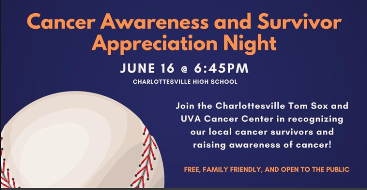 Tom Sox Cancer Awareness and Survivorship Night @ Charlottesville High School