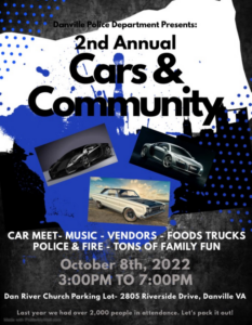  The Danville Police Department Presents 2nd Annual Cars & Community @ Dan River Church Parking Lot | Danville | Virginia | United States