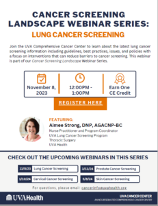 Lung Cancer Screening Landscape Webinar