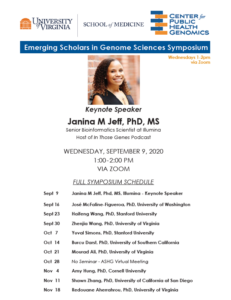 Emerging Scholars in Genome Sciences Symposium Schedule Image