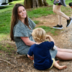 a mother and children