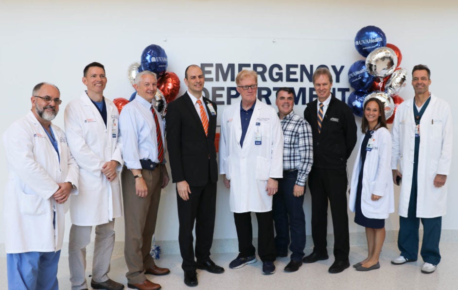 Emergency Medicine physicians in attendance at the ribbon cutting ceremony for the new ED
