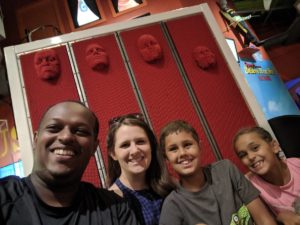 Esther Good pictured with her husband and two children