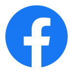 Facebook logo, white F on blue circle