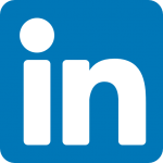 LinkedIn logo, white letters IN on blue squarre