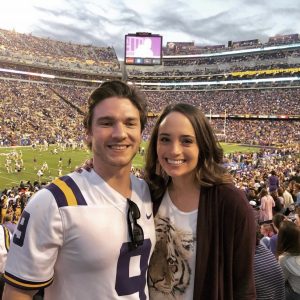 Dylan and Mackenzie at a football game