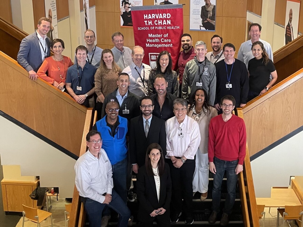 Doctor Ghaemmaghami stands with graduating Harvard cohort for Master of Health Care Management