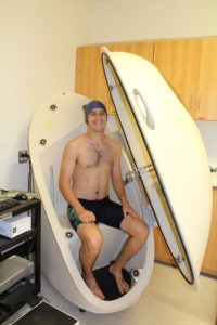 man in Bod Pod Open