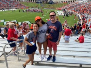 Dr Abbate and family at a UVA football game