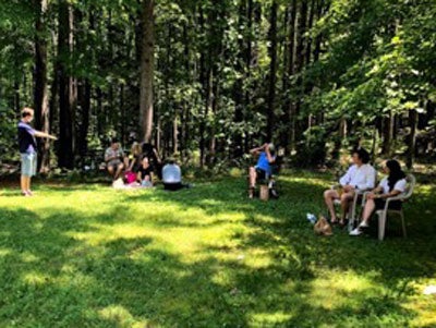 Outdoor gathering for UVA Palliative Care fellows, faculty and their families.