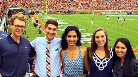 Group of residents at Virginia Cavaliers football game