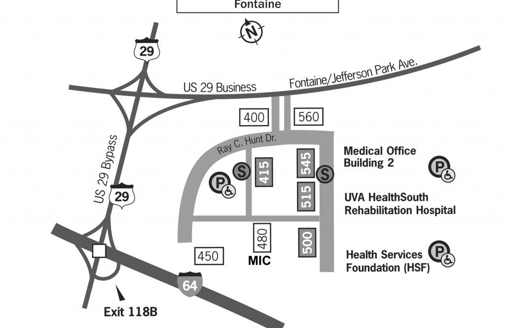 map of Fontaine Research Park showing M.I.C.