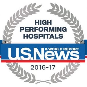 High Performing Hospital award U.S. News 2016-17