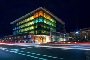 The UVA Battle Building at Night