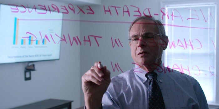 Bruce Greyson, M.D. (Prof. Emeritus, Psychiatry & Neurobehavioral Sciences, University of Virginia) in Episode 1 “Near-Death Experiences” from the series “Surviving Death”. (Credit Netflix © 2021