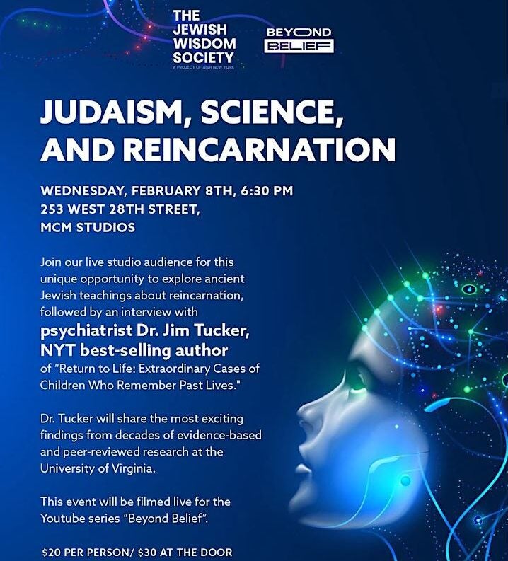 NY Event with Jim Tucker: Judaism, Science, and Reincarnation