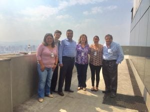 Dr. Balkrishnan (third from left) with colleagues of the Sao Paulo Cancer Center.