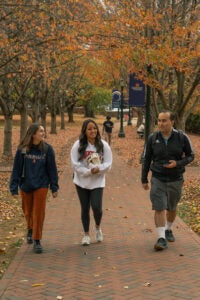 PHS students walk through UVA Grounds.