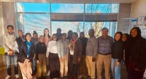 Large group of students and mentors in South Africa