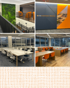 Photo collage of UVA Northern Virginia spaces