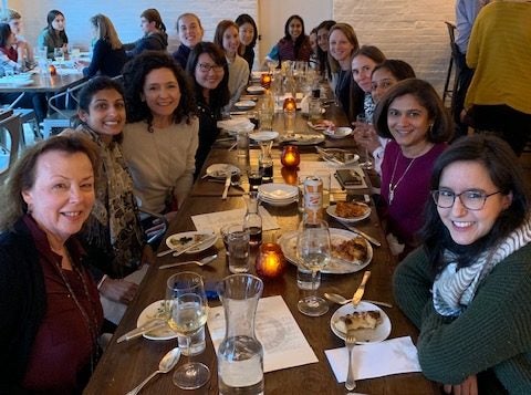 Female UVA radiology students at dinner