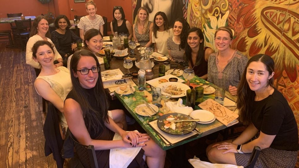 As part of UVA radiology's 'Ladyologist' program, faculty and trainees enjoyed a relaxed meal together