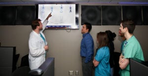 UVA Radiology resident David Dwyer in the newly renovated Body Reading Room