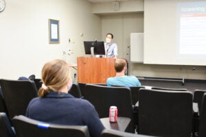 UVA Radiology morning case conference in Moss Auditorium