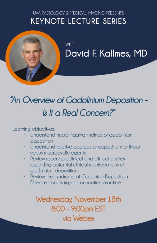 UVA Radiology Keystone Lecture with Dr. David Kallmes