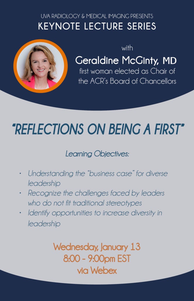 UVA Radiology Keynote Lecture featuring Dr. Geraldine McGinty