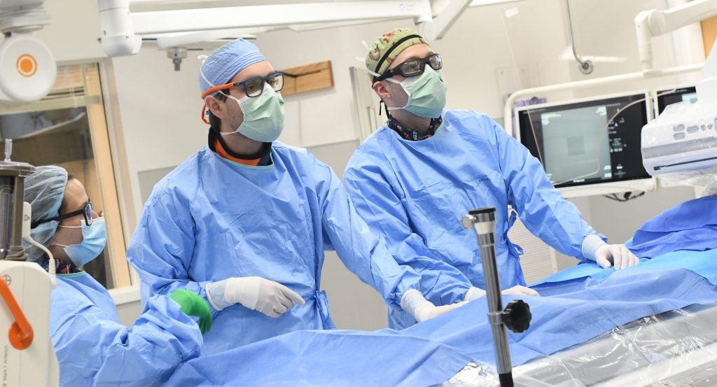 UVA Radiology Tegtmeyer Program fellows in a procedure
